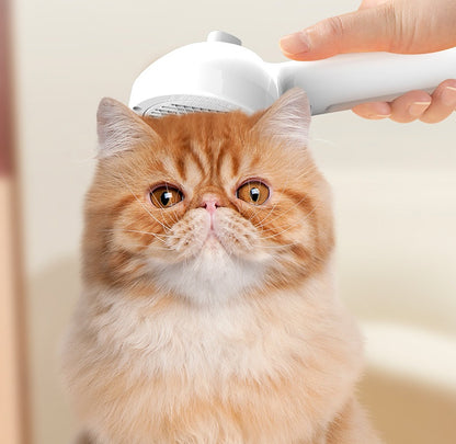 Self-Cleaning Pet Grooming Brush with Mist Humidifier – Hair Remover & Dematting Tool for Dogs & Cats